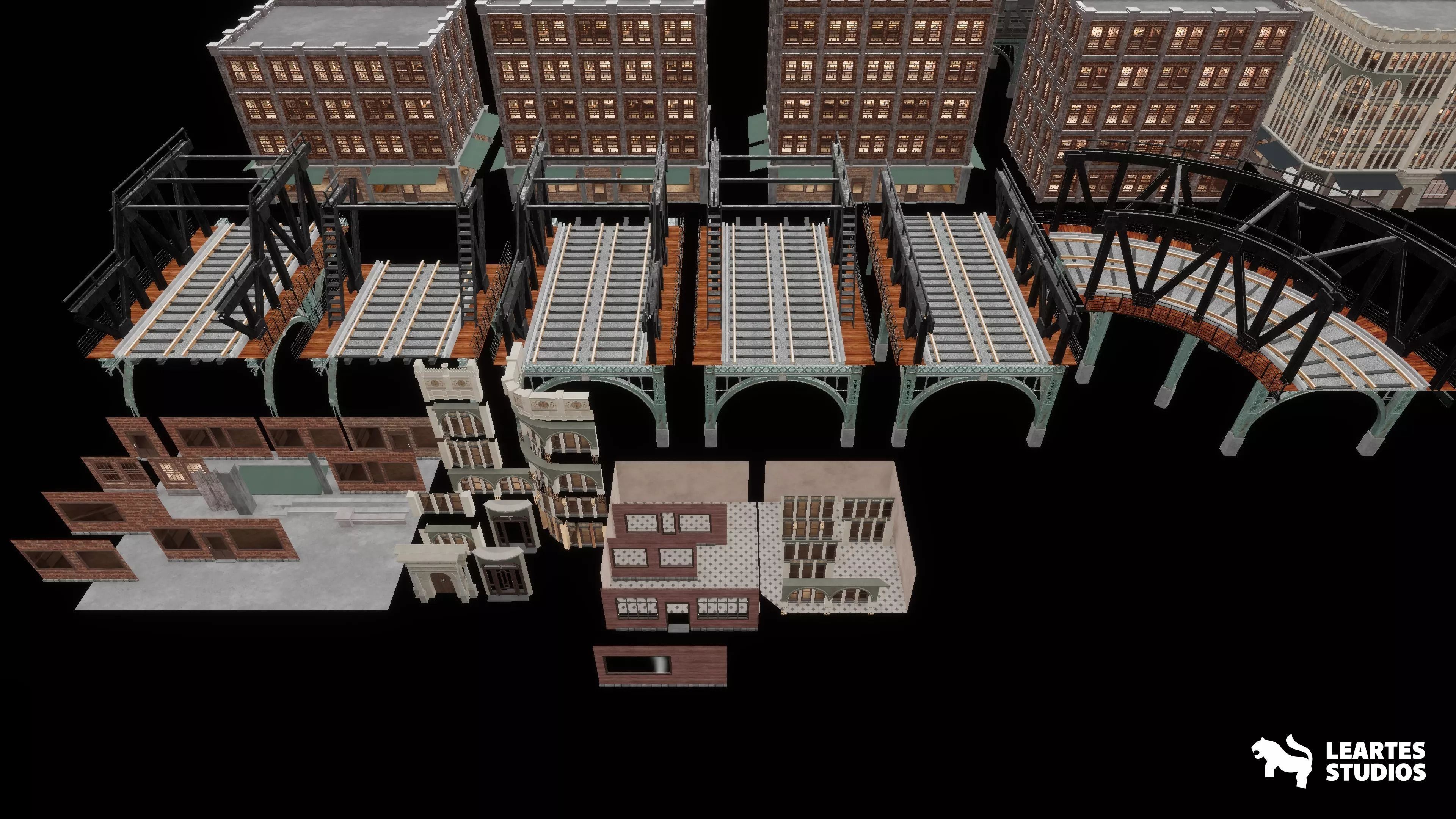 1900s Industrial Environment Low-poly 3D model_13