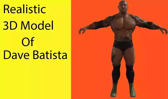 Dave Bautista Low-poly 3D model