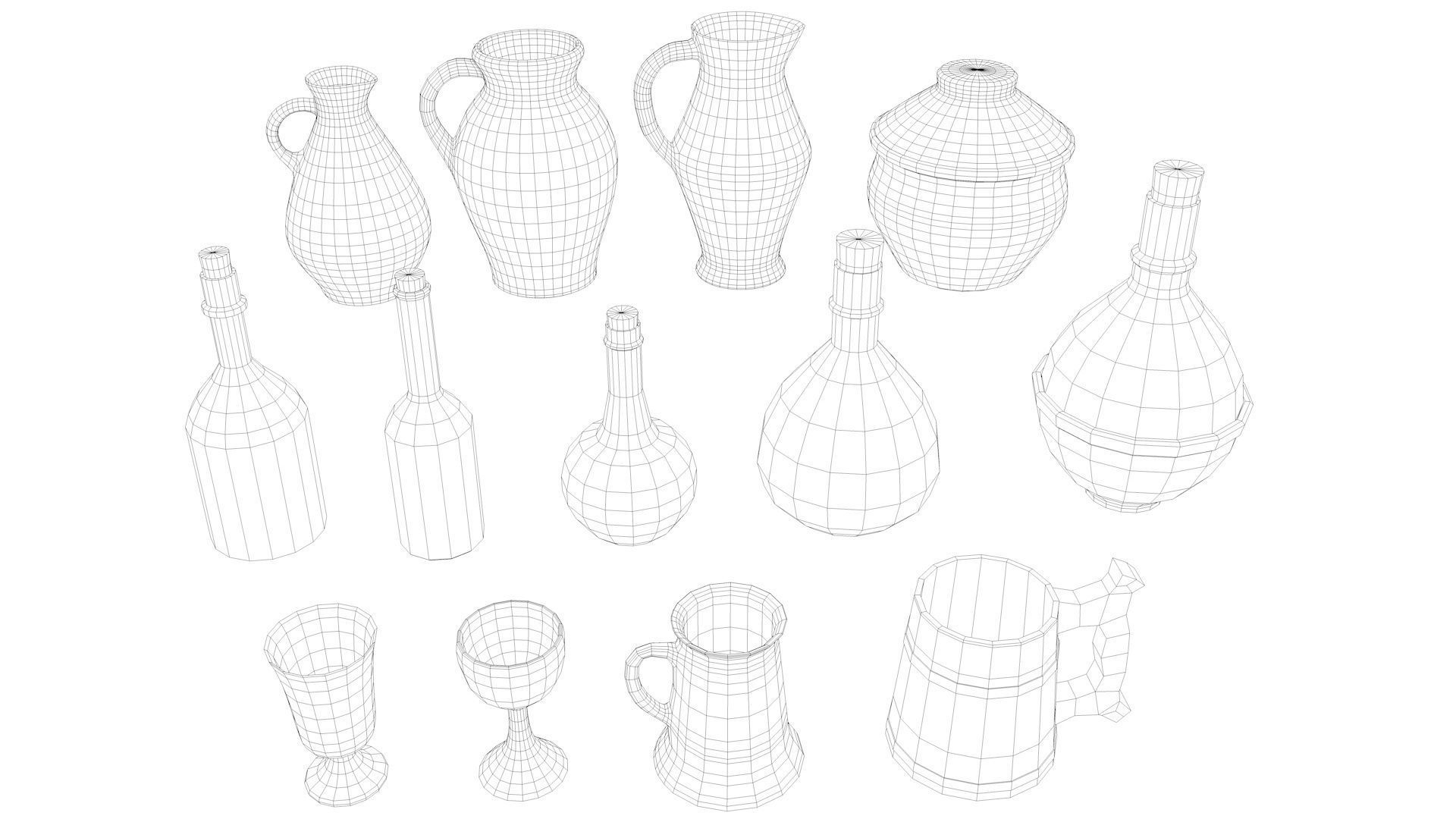 Medieval tavern props 04 3D model_2