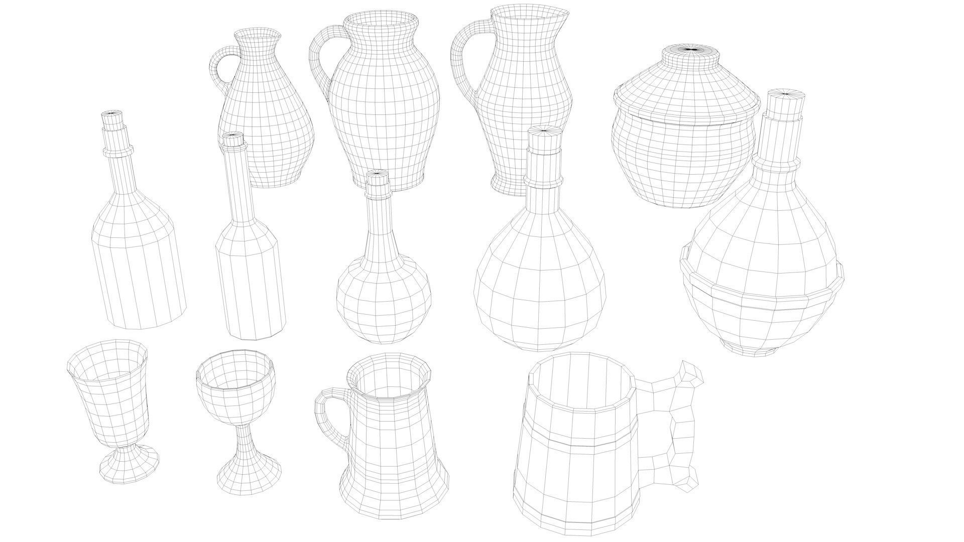 Medieval tavern props 04 3D model_6