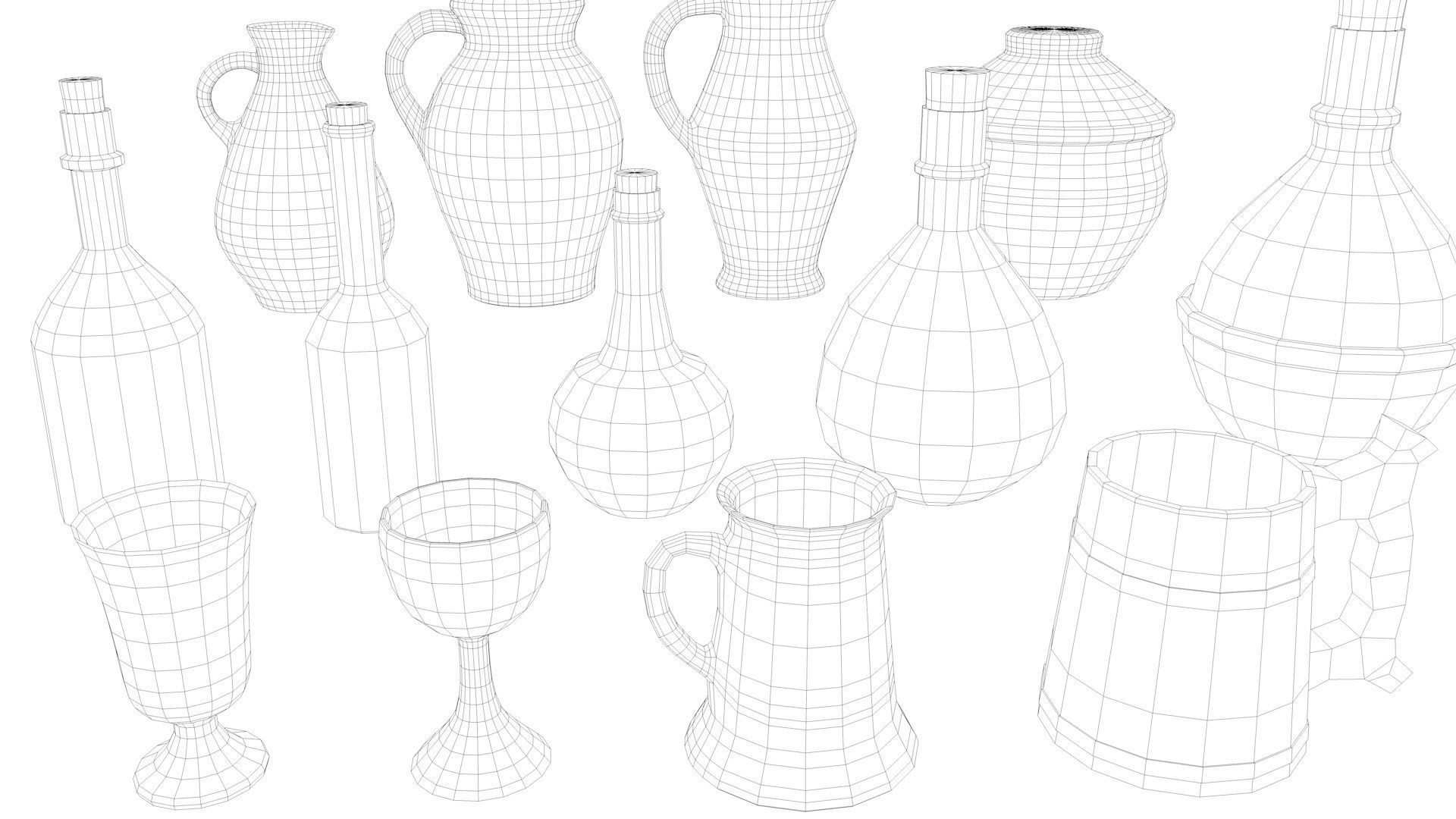 Medieval tavern props 04 3D model_10