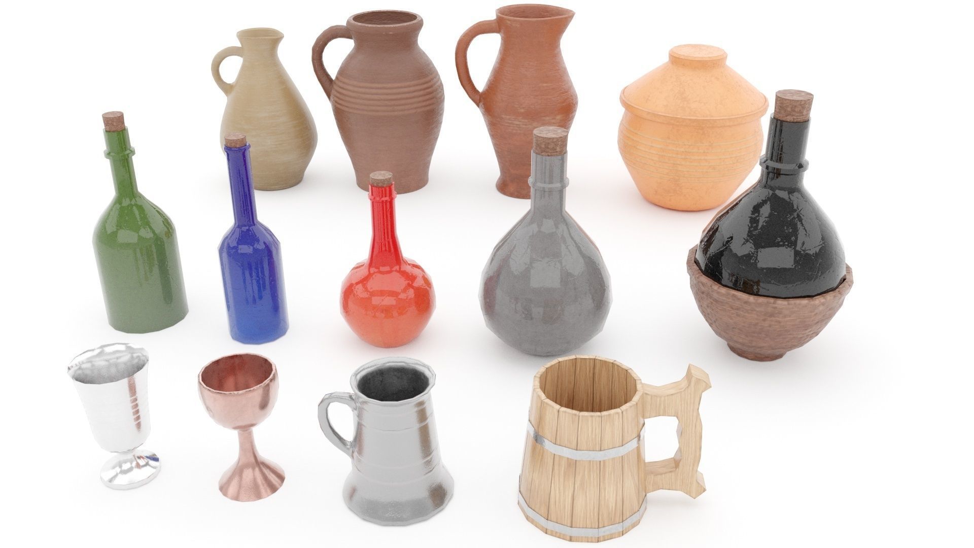 Medieval tavern props 04 3D model_5