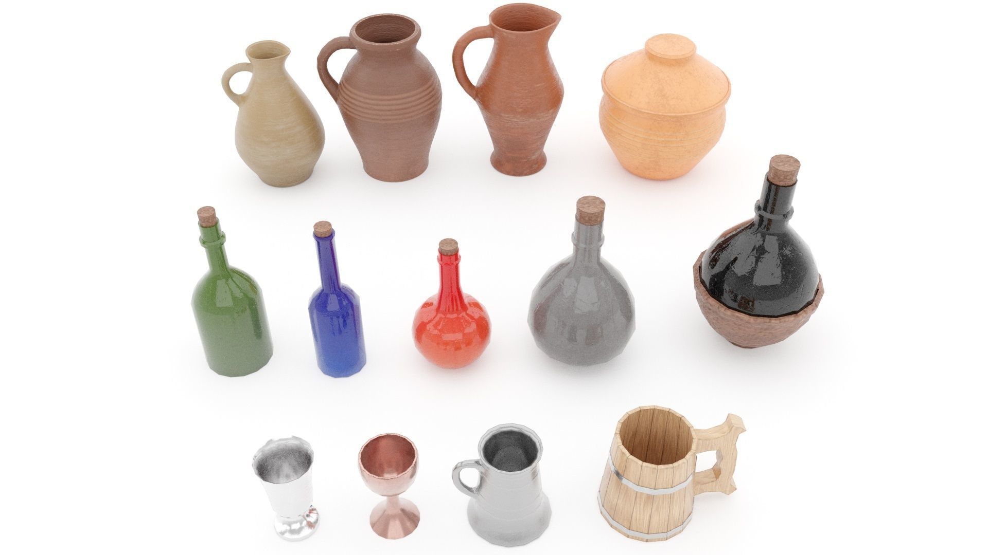 Medieval tavern props 04 3D model_7