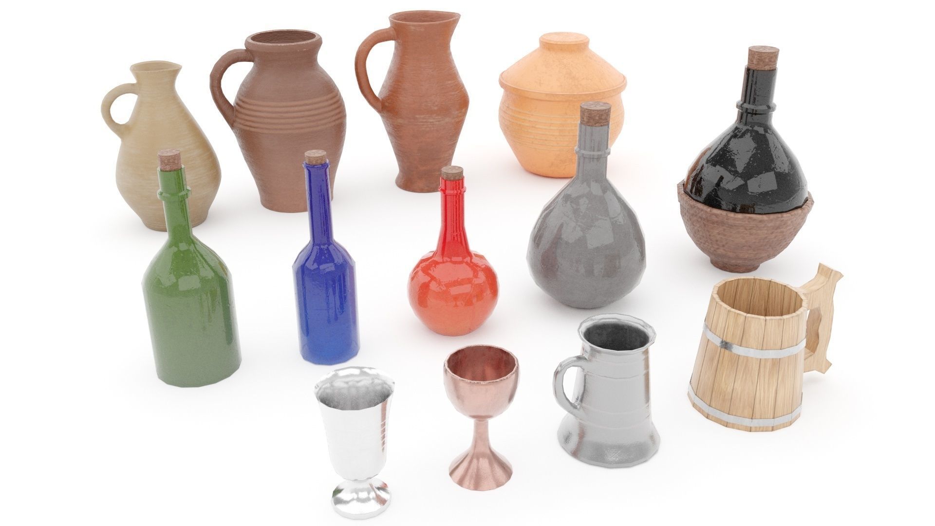 Medieval tavern props 04 3D model_3