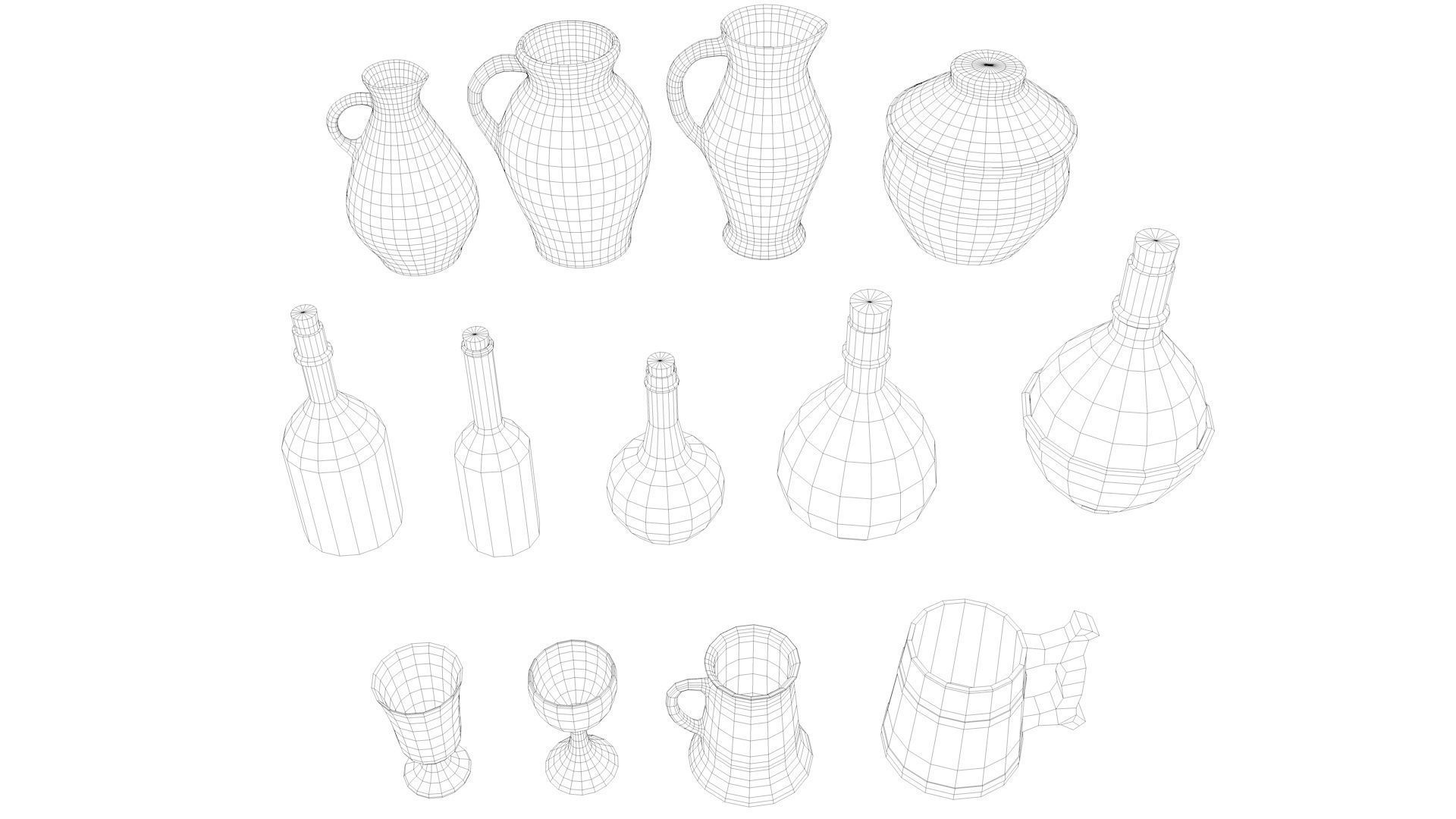 Medieval tavern props 04 3D model_8