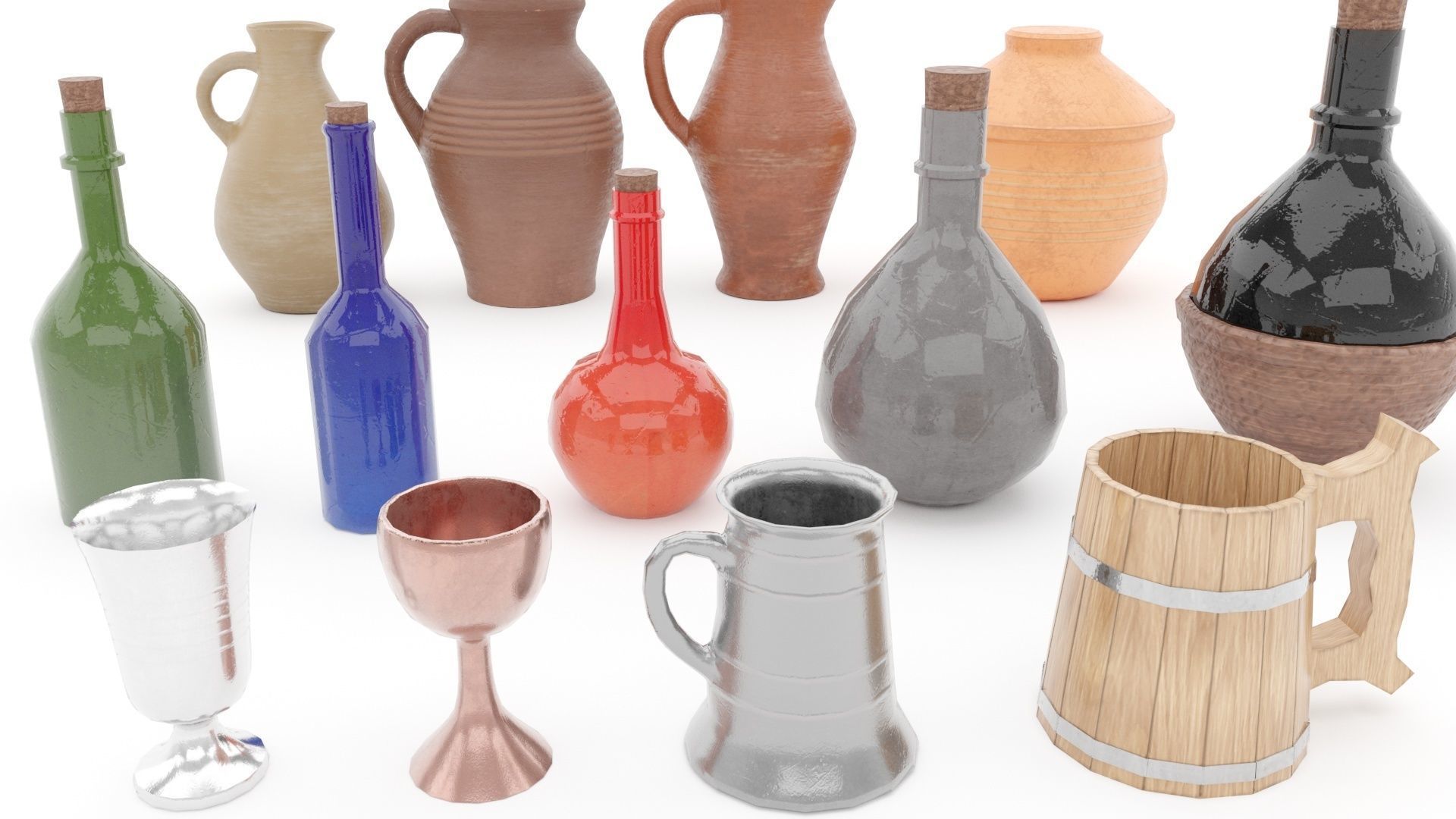 Medieval tavern props 04 3D model_9