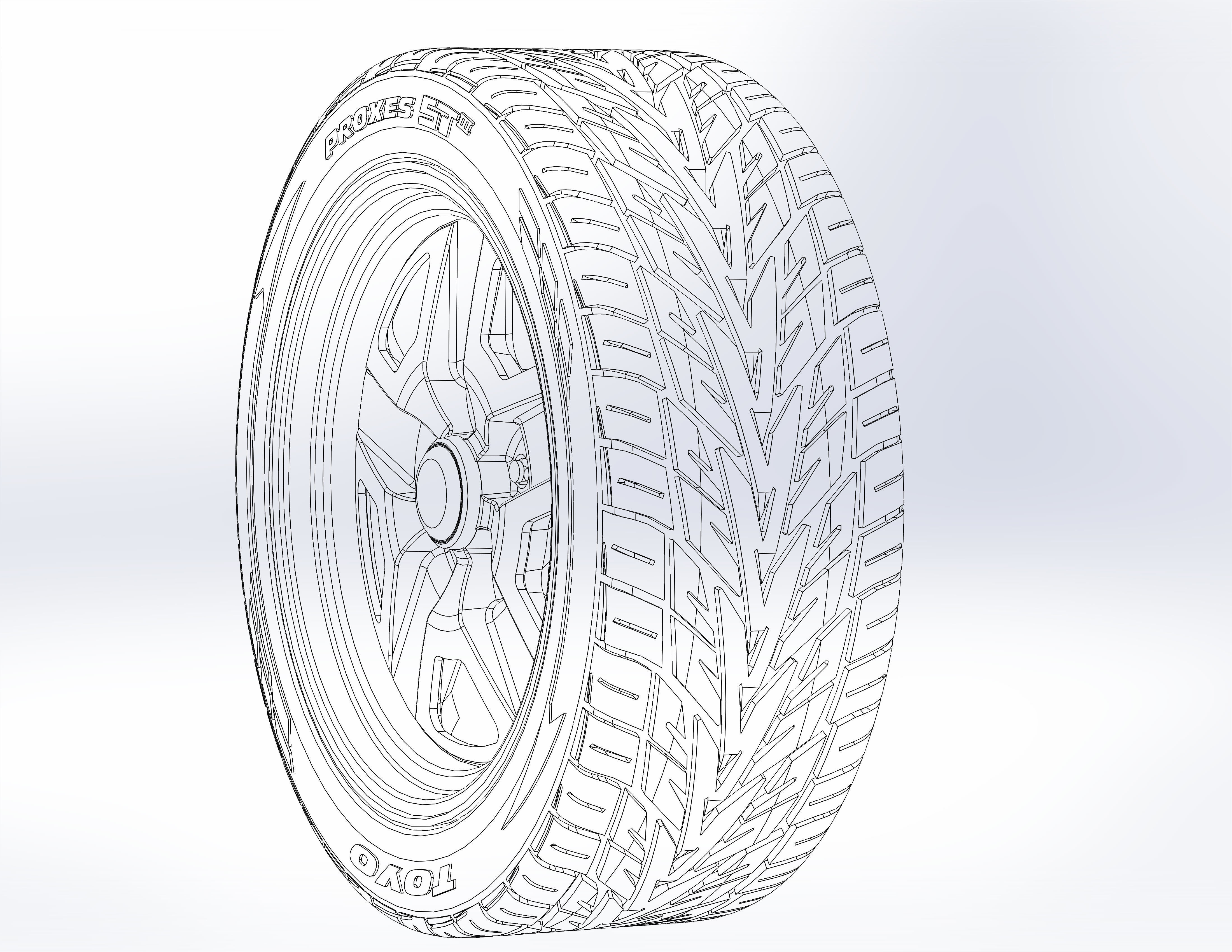 Custom wheels US Mags Saber for your scale model 3D print model_6