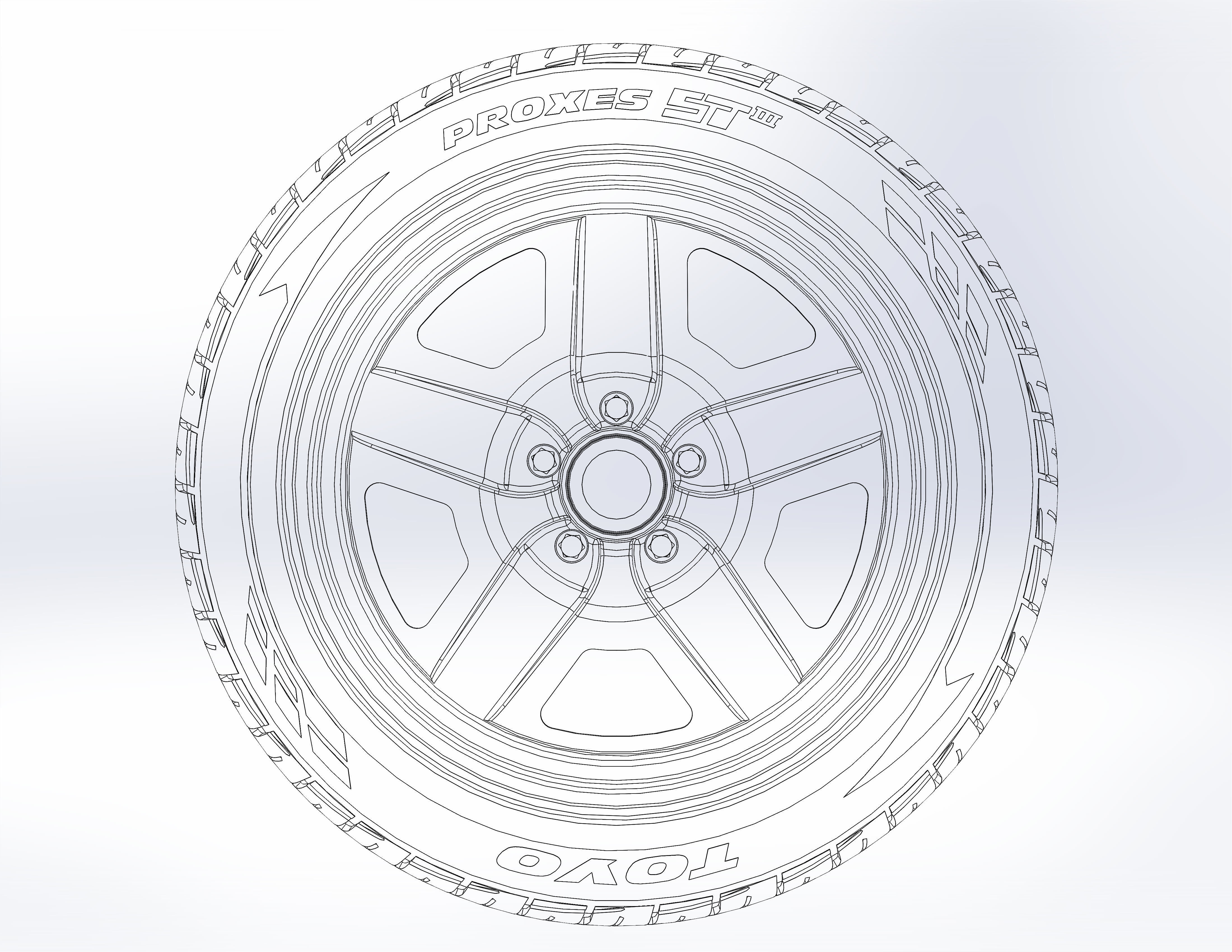 Custom wheels US Mags Saber for your scale model 3D print model_5