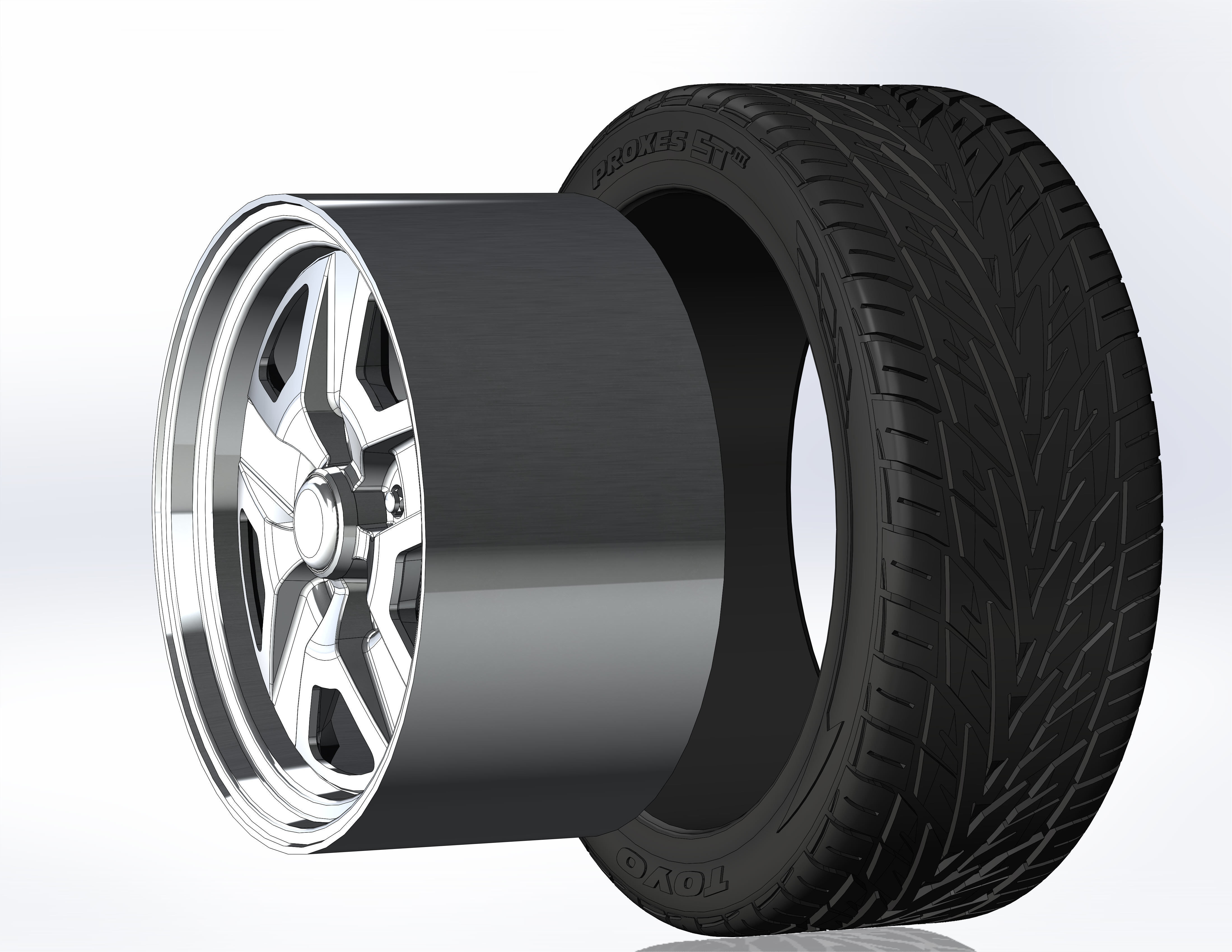 Custom wheels US Mags Saber for your scale model 3D print model_7