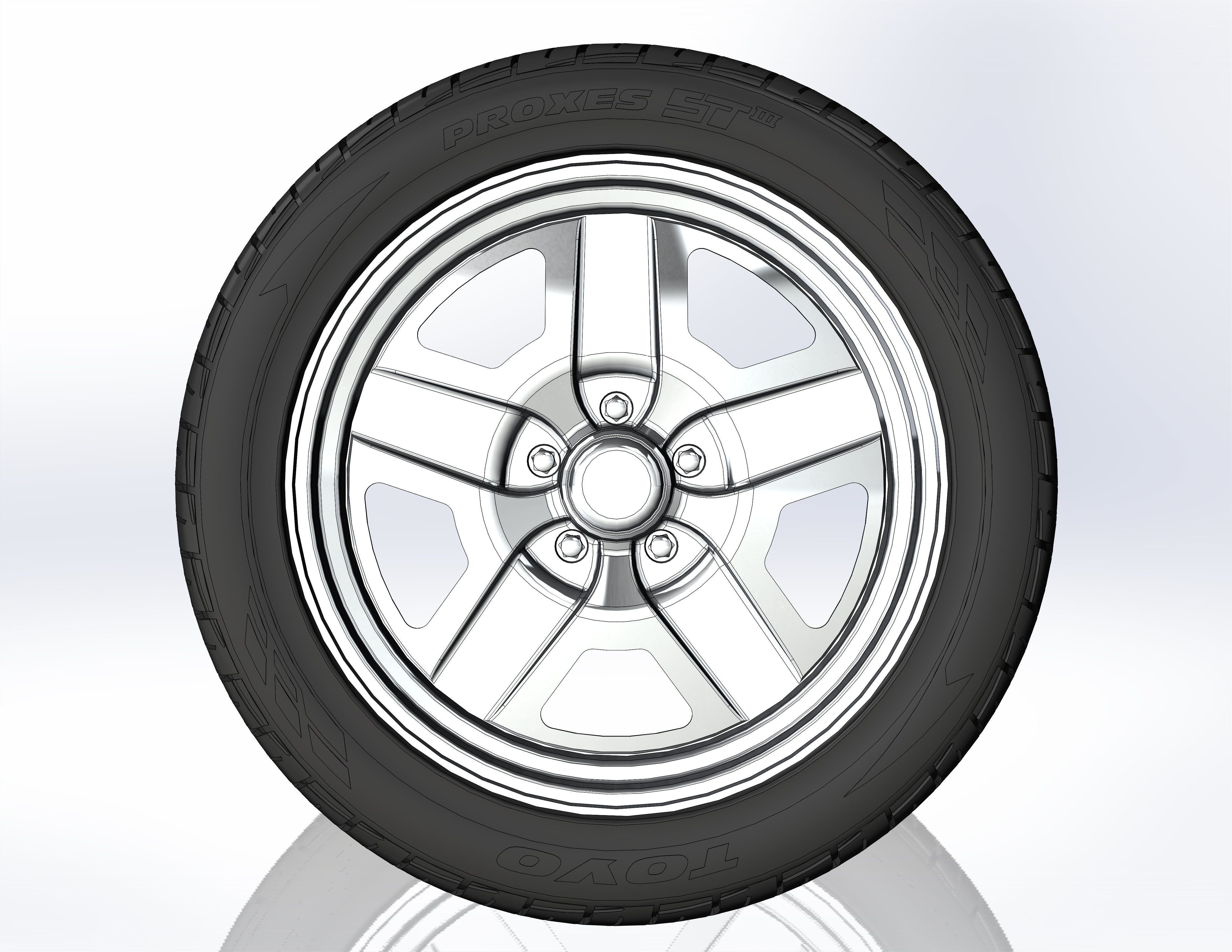 Custom wheels US Mags Saber for your scale model 3D print model_4