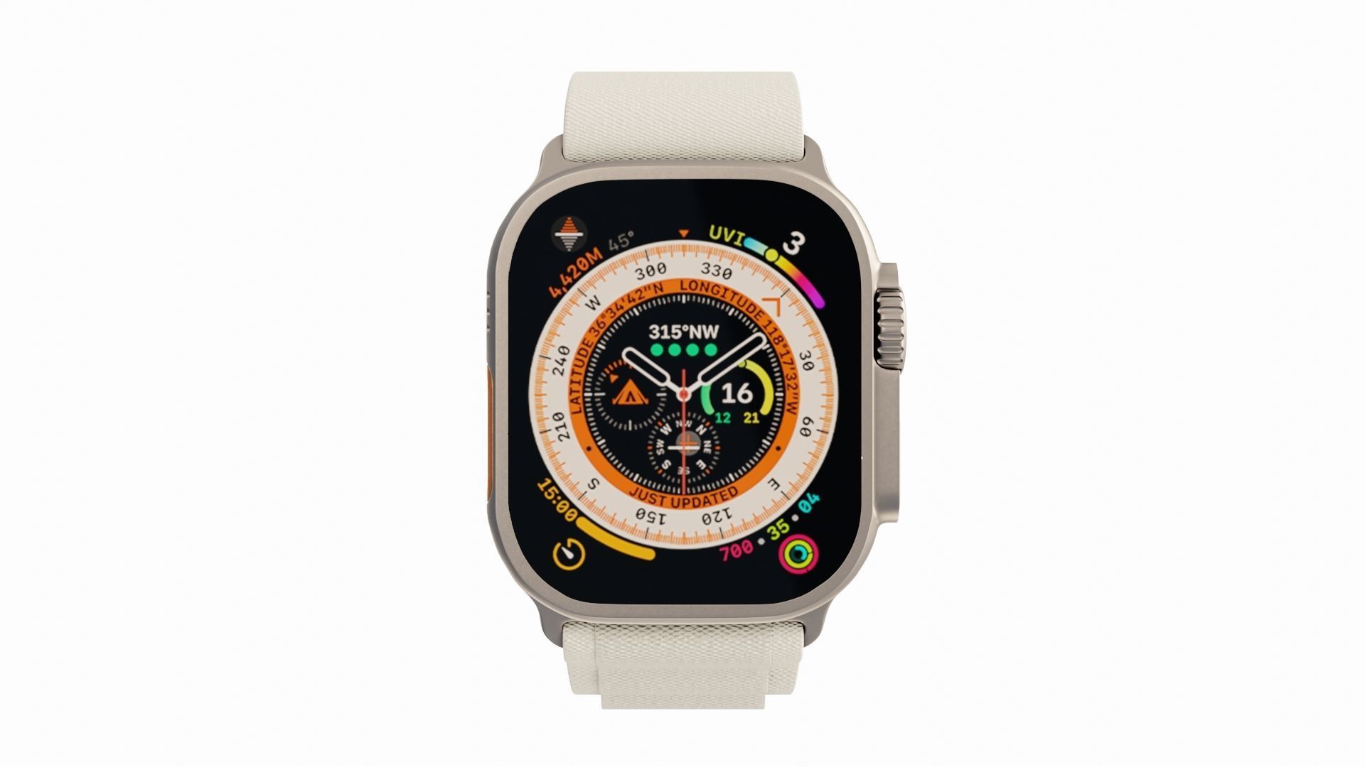 Apple Watch Ultra Alpine Loop Starlight Color 3D Model Low-poly 3D model_2