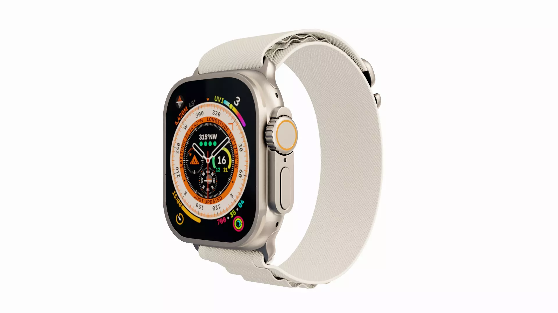 Apple Watch Ultra Alpine Loop Starlight Color 3D Model Low-poly 3D model_0