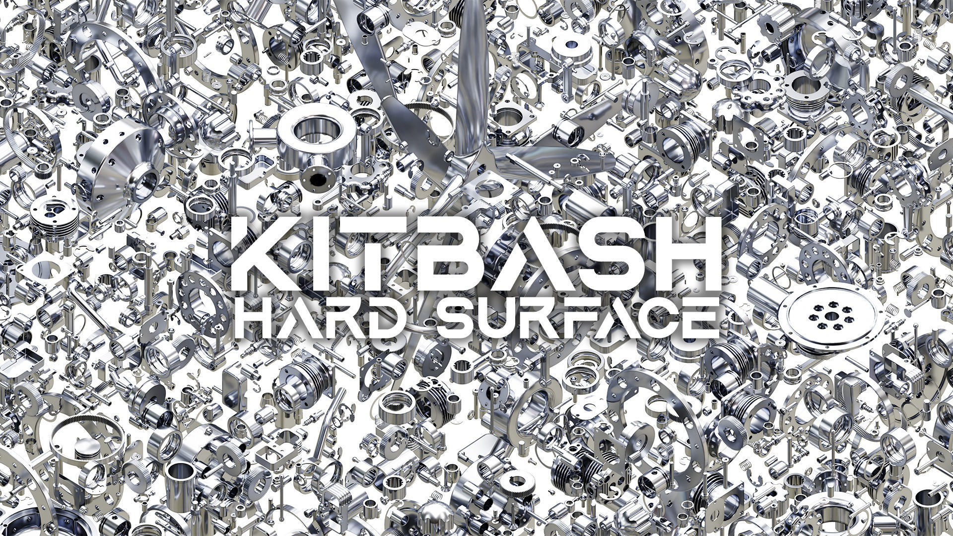 HARD SURFACE KITBASH Quad Surface Mesh Propeller Engine Kit Low-poly 3D model_7