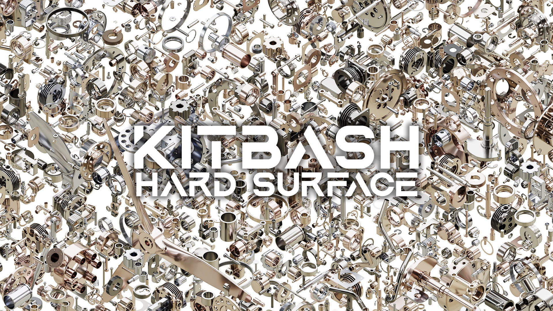 HARD SURFACE KITBASH Quad Surface Mesh Propeller Engine Kit Low-poly 3D model_5