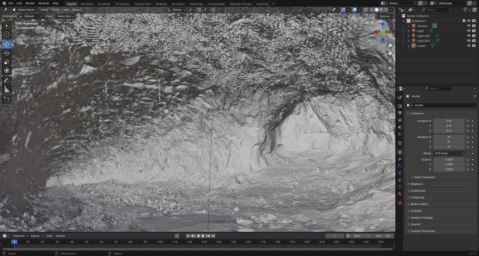 Old underground mine excavation - dirty 3D model_7