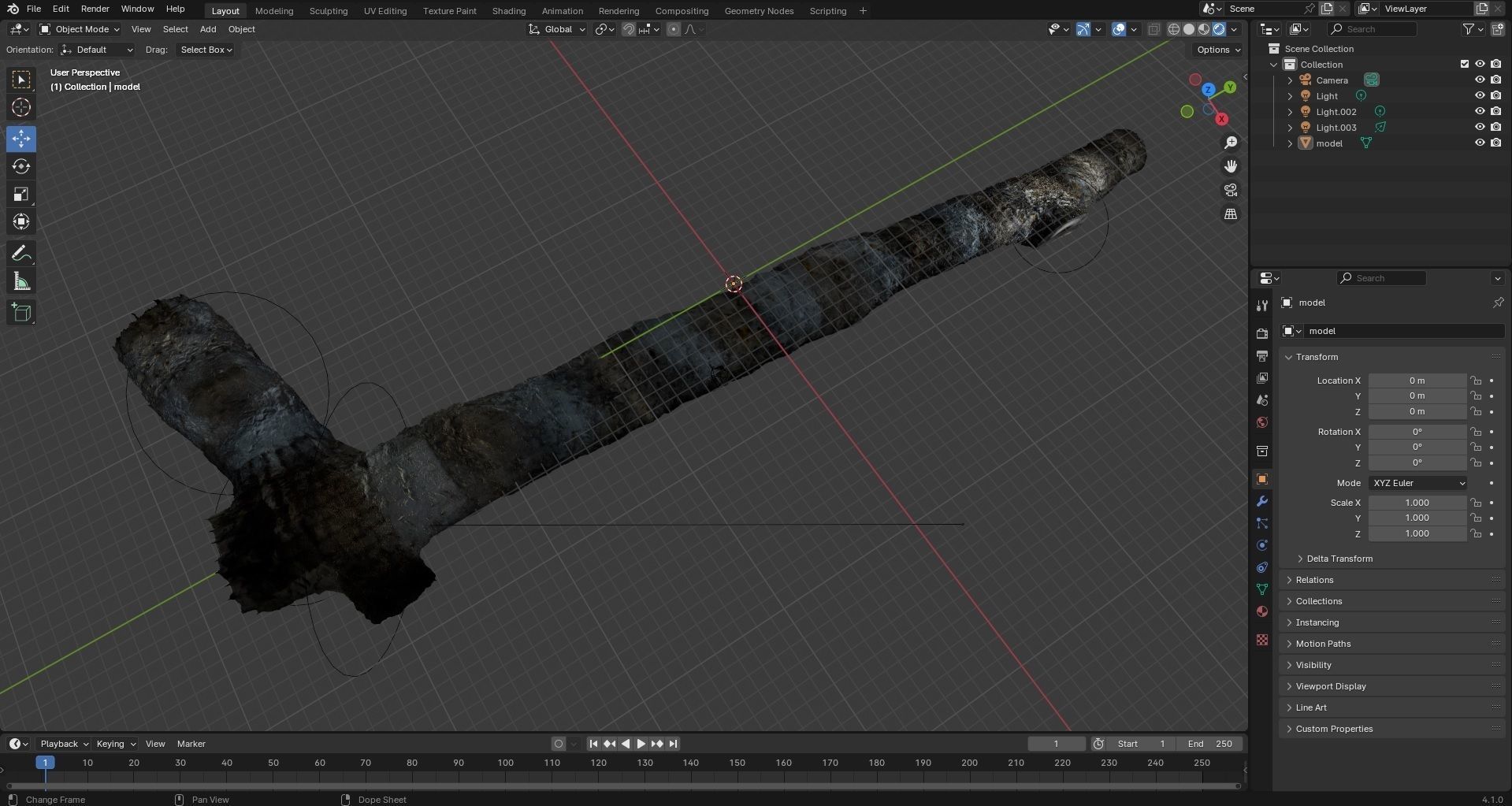 Old underground mine excavation - dirty 3D model_13