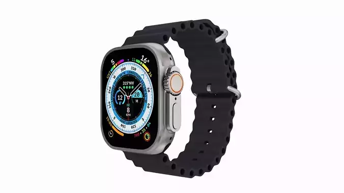Apple Watch Ultra Ocean Band Midnight Color 3D Model