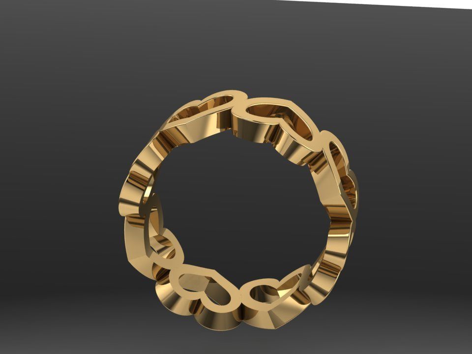 Heart ring 3D print model_2