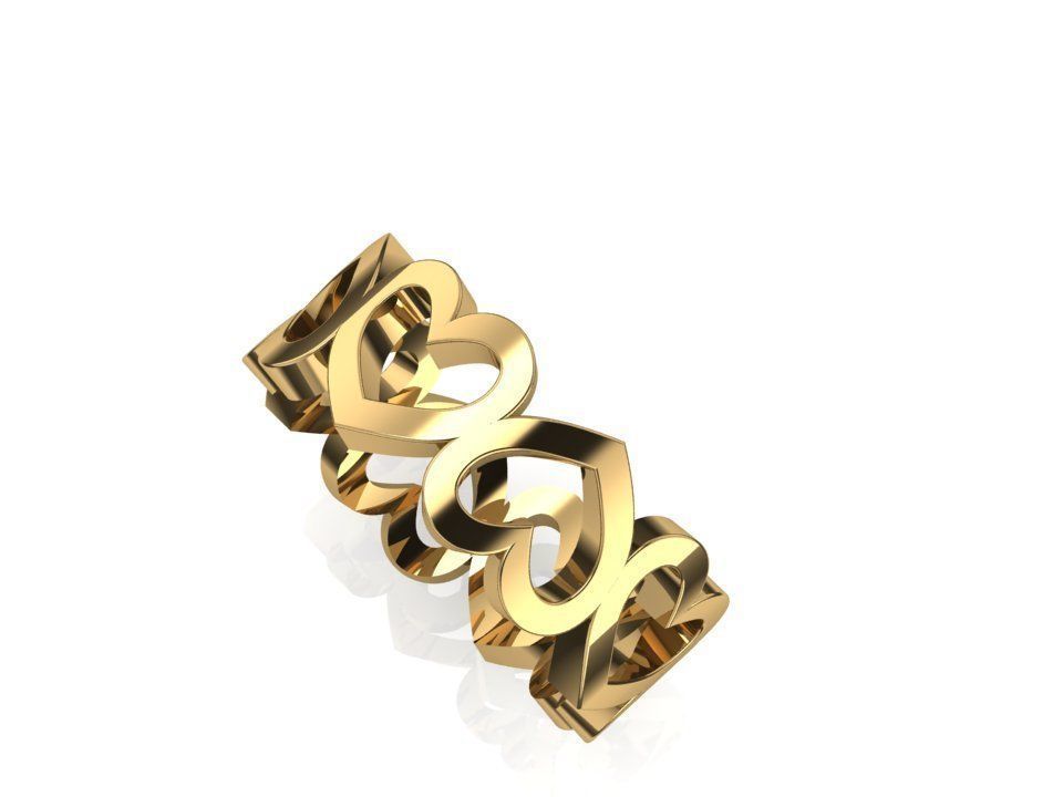 Heart ring 3D print model_1