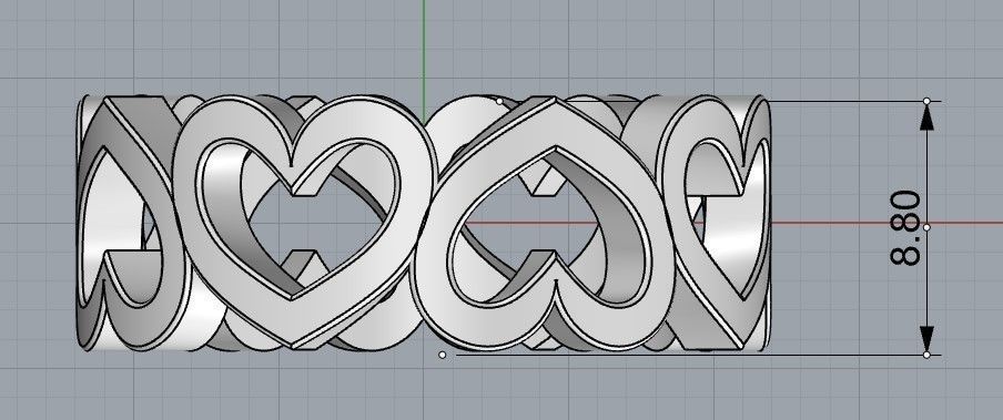 Heart ring 3D print model_3