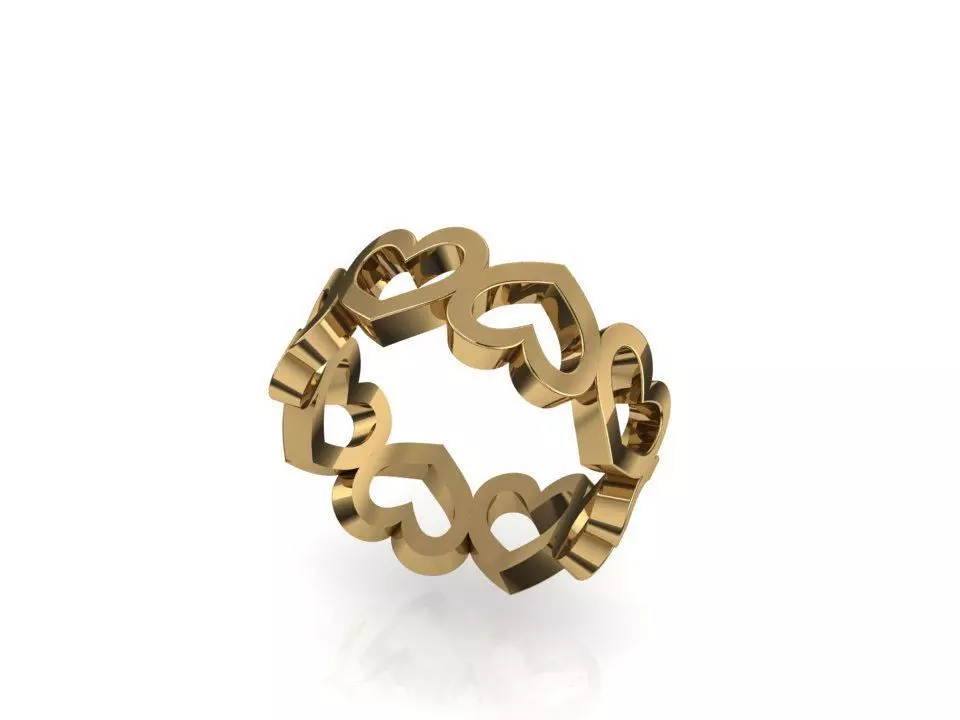 Heart ring 3D print model_0