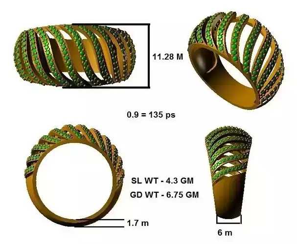 Bridal  design diamond engagement ring for women 3D model