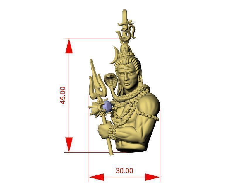 SHIVA PENDANT 3D print model_6