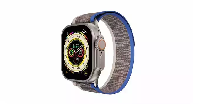 Apple Watch Ultra Trail Loop Blue And Grey Color 3D Model