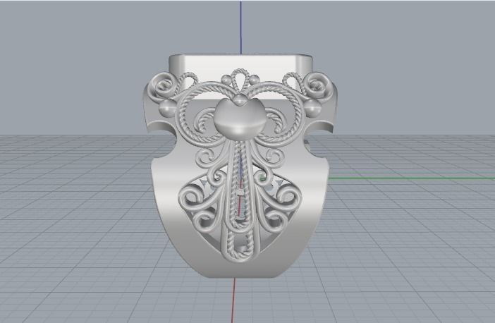 Ring with the letter R N01887 3D print model_2