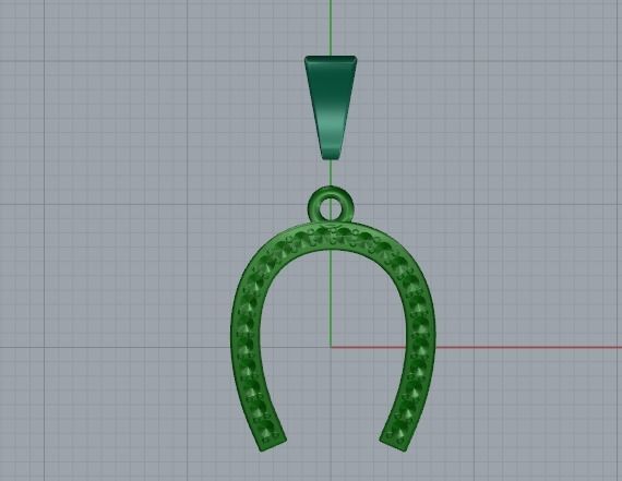 Horseshoe pendant N01876 3D print model_2