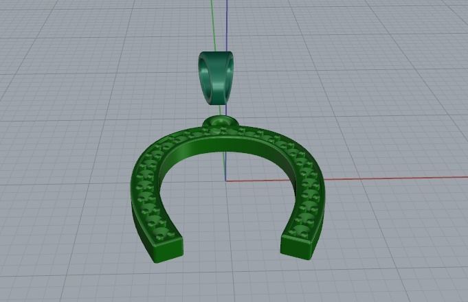 Horseshoe pendant N01876 3D print model_4