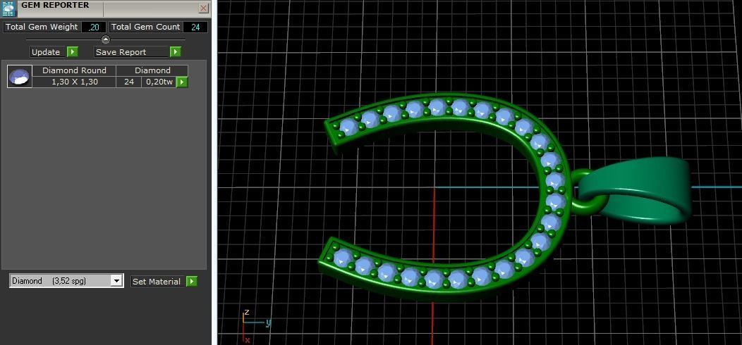 Horseshoe pendant N01876 3D print model_9