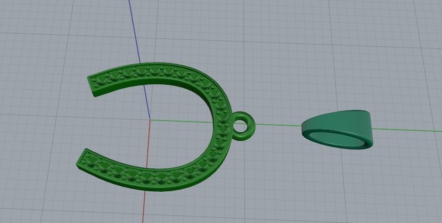 Horseshoe pendant N01876 3D print model_3