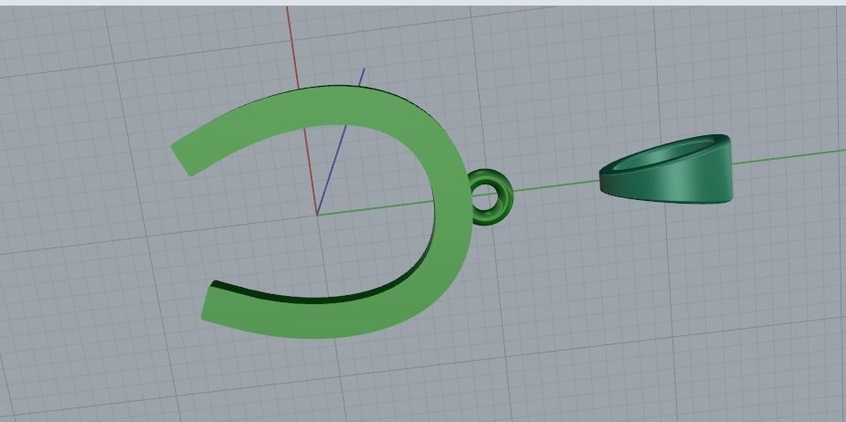 Horseshoe pendant N01876 3D print model_5