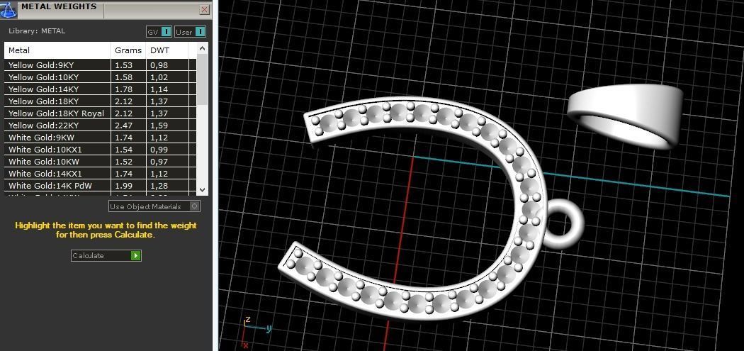Horseshoe pendant N01876 3D print model_8