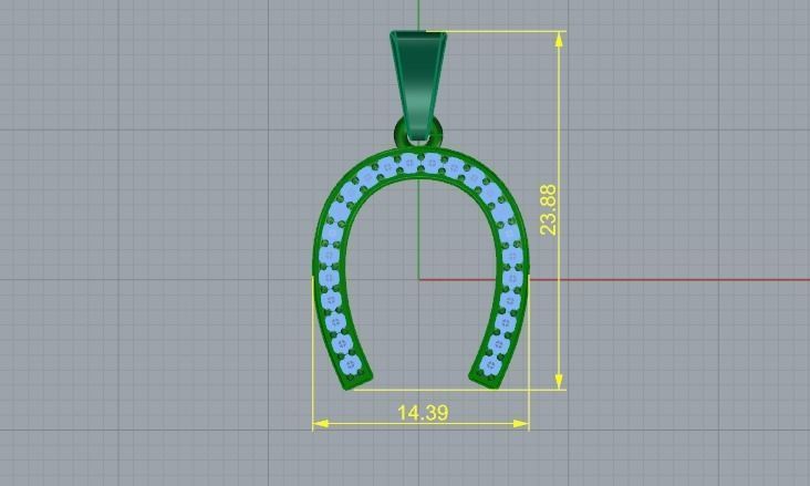 Horseshoe pendant N01876 3D print model_6
