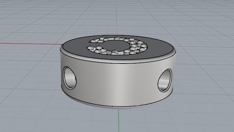 Pendant with the letter C N01858 3D print model_3