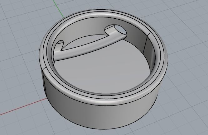 Pendant with the letter C N01858 3D print model_4