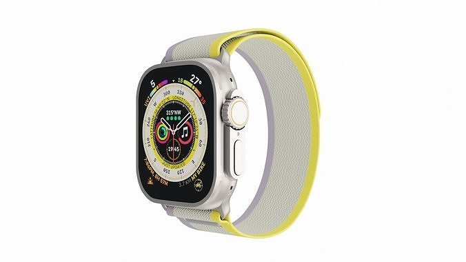 Apple Watch Ultra Trail Loop Yellow And Beige Color 3D Model Low-poly 3D model