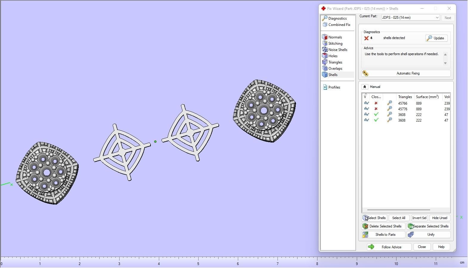 Custom Cushion Square Shape Round Diamond Studs - Earrings 14mm 3D print model_21