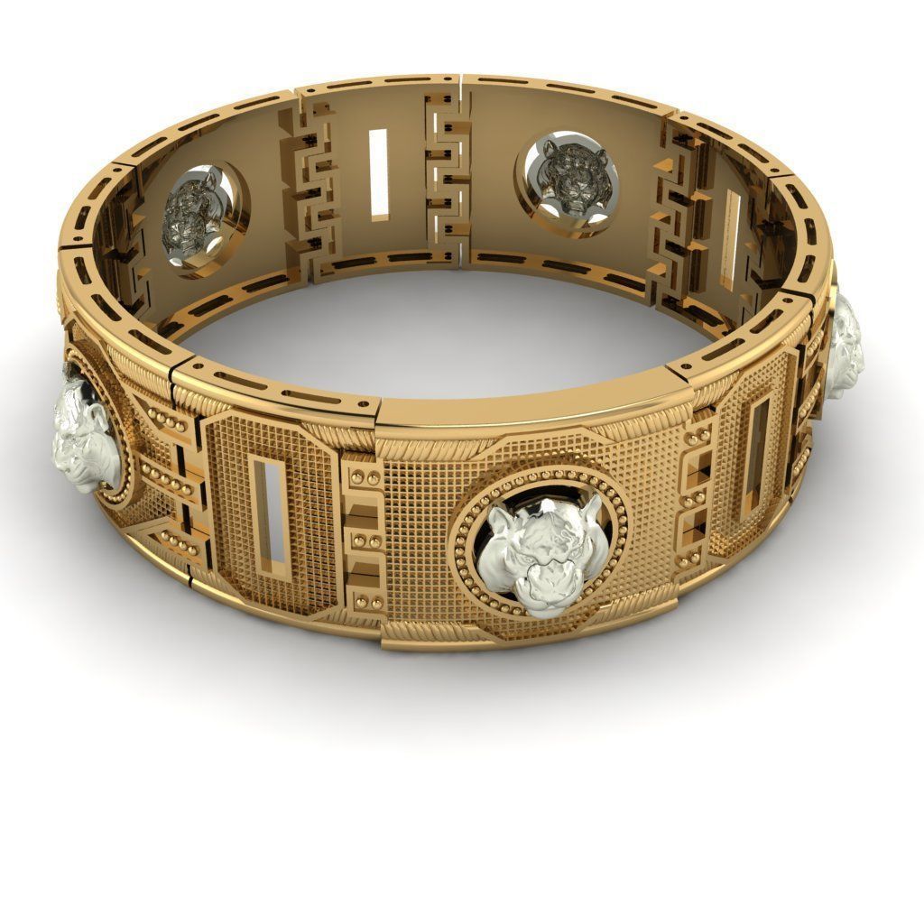Bracelet lion N01916 3D print model_2