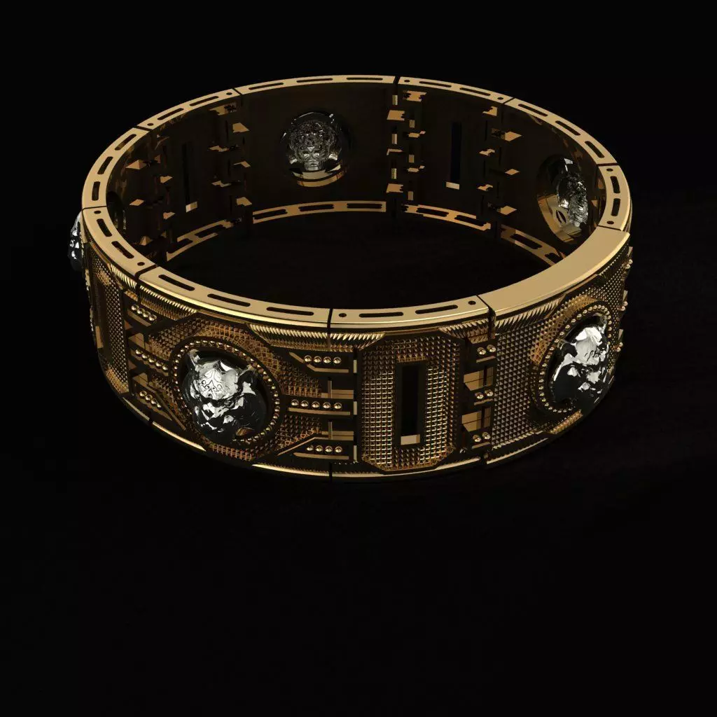 Bracelet lion N01916 3D print model_0