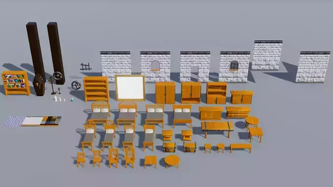 Stylized Furniture Interior Package