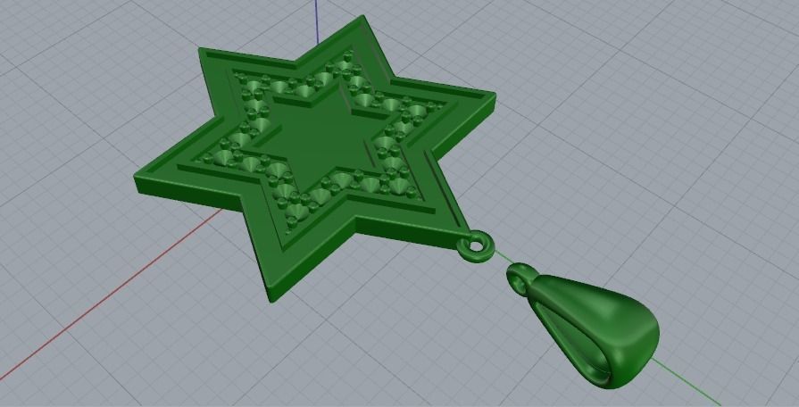Pendant star N01907 3D print model_3