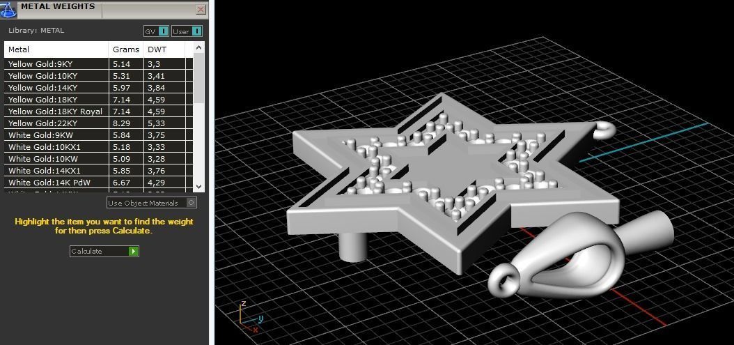 Pendant star N01907 3D print model_7