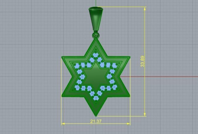 Pendant star N01907 3D print model_6