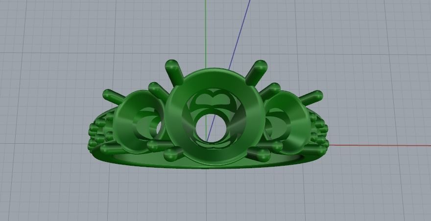 Ring with heart N01896 3D print model_2