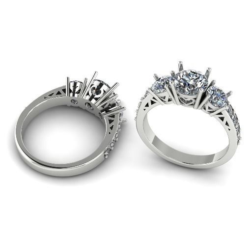 Ring with heart N01896 3D print model_1