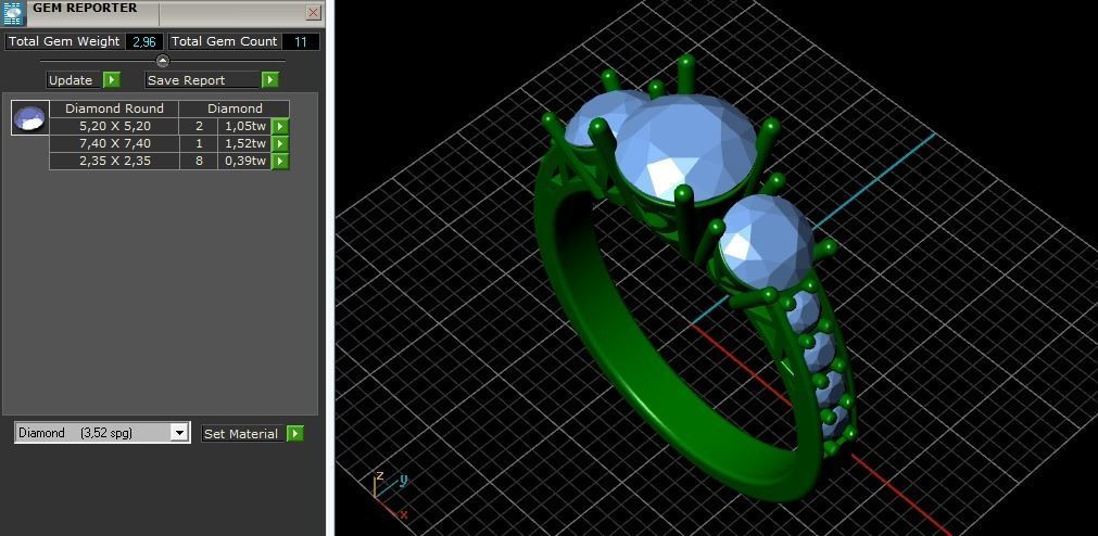 Ring with heart N01896 3D print model_9