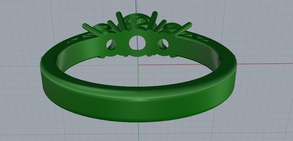 Ring with heart N01896 3D print model_4